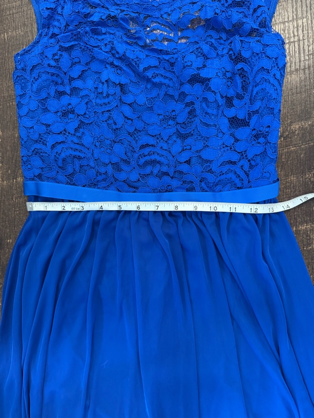 David’s bridal royal blue lace and chiffon Bridesmaid dress - Picture 6 of 7